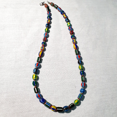 Venetian Inspired Glass Beads collection Multicolor Chevron Beads Necklace #111