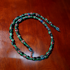 Venetian Inspired Glass Beads collection Multicolor Chevron Beads Necklace #112