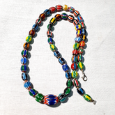Venetian Inspired Glass Beads Multicolor Chevron Beads Necklace #108