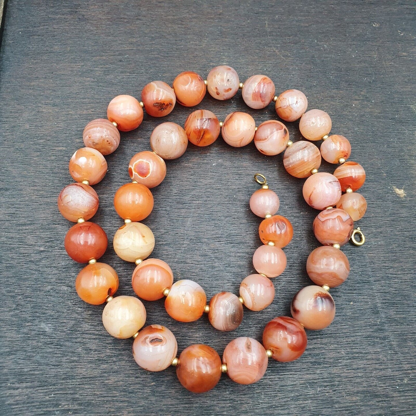 古董印度西藏紅玉髓老瑪瑙珠部落珠珠寶項鍊