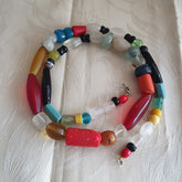 OLD Roman to Islamic mix Old Traded African MIX Beads with crystal Necklace