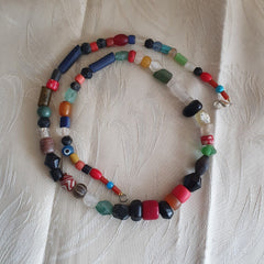 OLD Roman to Islamic mix Old Traded African MIX Beads with crystal Necklace