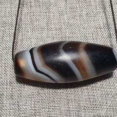 Vintage Old Himalayan Indo Tibetan Pure Crystalized Agate Dzi Amulet Pendant 350