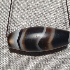 Vintage Old Himalayan Indo Tibetan Pure Crystalized Agate Dzi Amulet Pendant 350