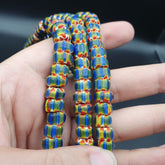 Lot 3 Strands Vintage OLD Glass Chevron Fancy GLASS BEADS Beaded NECKLACE