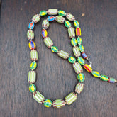 Vintage OLD Glass Chevron and Fancy GLASS BEADS Beaded NECKLACE