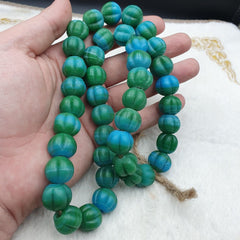 Vintage Handmade Lamp work Beads-"Flower" 16mm Full Long Strand