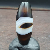 Rare Eye Agate Old Himalayan Indo Tibetan Nepal Antique Amulet Bead B#365