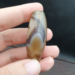 Crystal Eye Agate Old Himalayan Indo Tibetan Nepal Antique Amulet Bead B#367