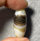 Rare Crystal in Agate Old Himalayan Indo Tibetan Nepal Antique Dzi Bead B#360