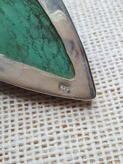 Big Men's Sterling Silver Blue greenish Turquoise Necklace Pendants 71.9 Grams