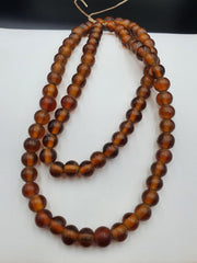 Vintage glass beads BROWN fancy trade Beads 9.5MM Strand