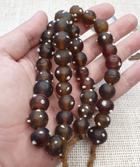 Vintage African trade beads skunk, Venetian glass beads Necklace Strand