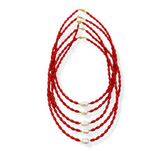 Rice Pearl Angelskin Coral Bead 18" Necklace (AA Collection)