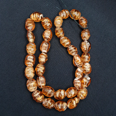 Vintage glass beads Honey Amber fancy Glass trade Beads Strand