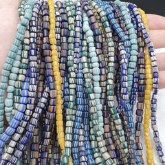 Lot 20 Strands BEAUTIFUL OLD AFRICAN Blue GLASS BEADS Vintage Strands necklaces