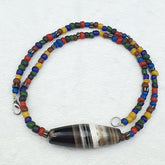 Necklace Himalayan old AntiqueAgate Bead Necklace Mala Indo-Tibetan