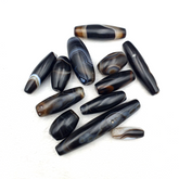 Lot of Himalayan old Antique black Agate Beads Necklace Mala Indo-Tibetan