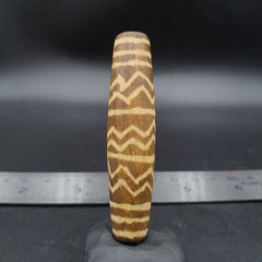South Asian Burmese 60mm Old Pumtek petrified Wood Bead Beautiful pattern