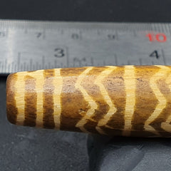 South Asian Burmese 60mm Old Pumtek petrified Wood Bead Beautiful pattern