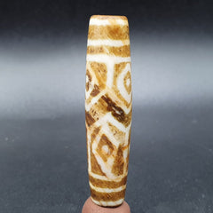 Vintage South Asian Burmese Old pyu tribal Pumtek petrified Wood Stone Bead