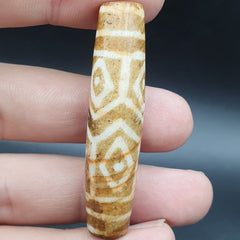 Vintage South Asian Burmese Old pyu tribal Pumtek petrified Wood Stone Bead