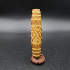 South Asian Burmese Old pyu Tribal Pumtek petrified Wood Stone Bead