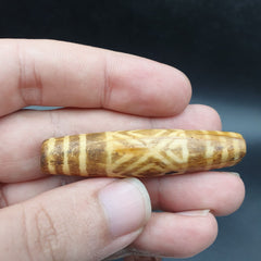 South Asian Burmese Old pyu Tribal Pumtek petrified Wood Stone Bead