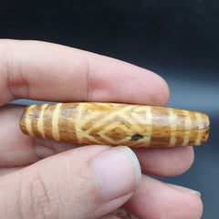 South Asian Burmese Old pyu Tribal Pumtek petrified Wood Stone Bead