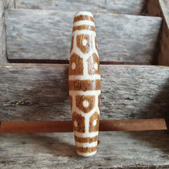 Vintage South Asian Burmese Old pyu Pumtek petrified Wood Stone Bead 67mm