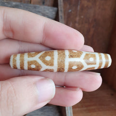 Vintage South Asian Burmese Old pyu Pumtek petrified Wood Stone Bead 67mm