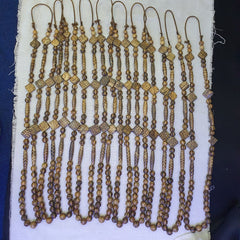 Asian Burmese Old Pumtek petrified Wood Stone beads Long necklace