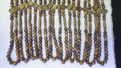 Asian Burmese Old Pumtek petrified Wood Stone beads Long necklace