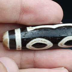 Power Bead INDO TIBETAN Himalayan 3 Eyes window Pattern Agate bead Amulet Dzi