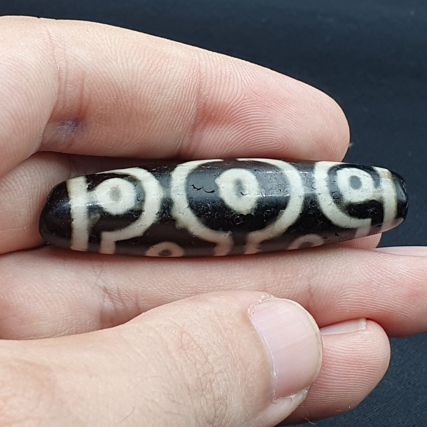 印度西藏喜馬拉雅山 10 眼瑪瑙珠護身符宗教古物天珠 ITB02
