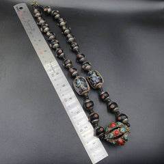 Beautiful Old Tibetan Silver Nepalese Coral & Turquoise Antique Jewelry Necklace