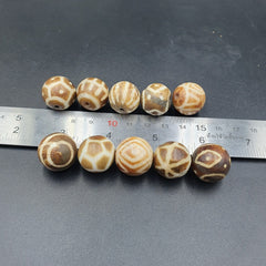 Vintage Pumtek Bead Lot 10 Beads 18-19mm Lot#271