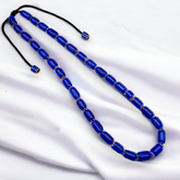 Vintage Old Blue Chevron beads Old African Glass Chevron Beads Necklace 2mm hole