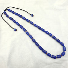 Vintage Old Blue Chevron beads Old African Glass Chevron Beads Necklace 2mm hole