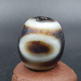 Old Antique Himalayan Tibetan Dragon 2 Eyes Dzi Amulet Bead