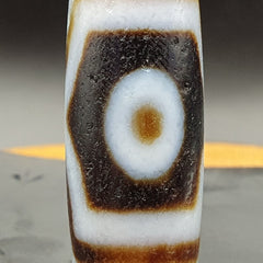 Protective Bead Amulet Vintage Old Indo Tibetan BLACK AND WHITE Agate pure 3 Eye