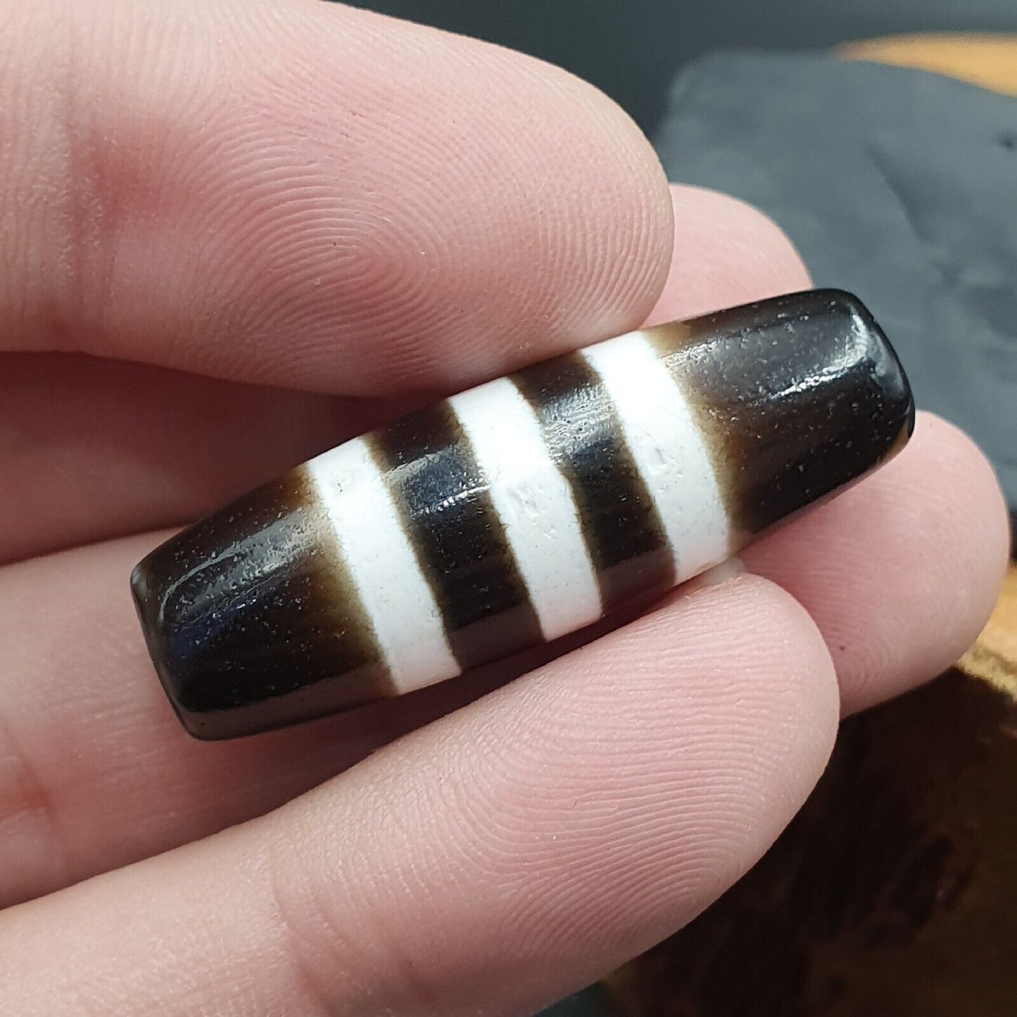 喜馬拉雅印藏 3 線珠獨特圖案天珠護身符珠