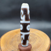 Vintage Old Himalayan Indo Tibetan 5 Eyes pattern Dzi Amulet Pendant Bead B26