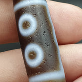 Vintage Old Himalayan Indo Tibetan 5 Eyes pattern Dzi Amulet Pendant Bead B25