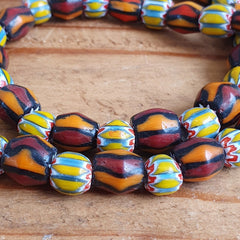 Vintage beads Old Chevrons Beads Necklace