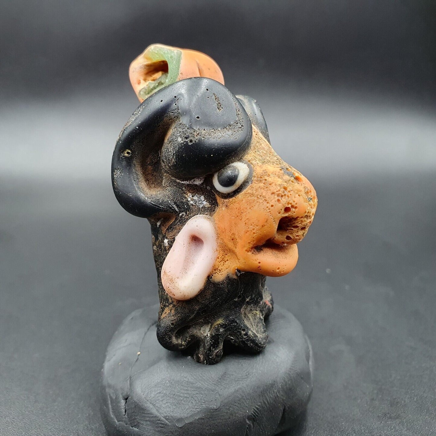 大型古代馬賽克玻璃羊頭珠吊墜
