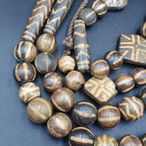 South Asian Burma Old Pumtek pyu beads petrified Wood Stone beads Necklace PK-o2