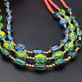 Stunning watermelon Chevrons Venetian Style Beads 3 Necklaces