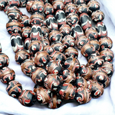 VINTAGE Venerano ART Fancy Beads 17x11-10MM Aventurine GLASS BEADS 24" Necklace