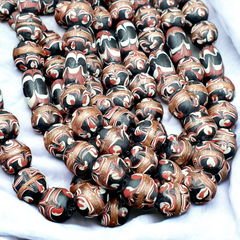 VINTAGE Venerano ART Fancy Beads 17x11-10MM Aventurine GLASS BEADS 24" Necklace